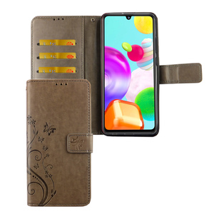 Samsung Galaxy A41 Handy Hlle Schutz Tasche Cover Flip Case Kartenfach Grau