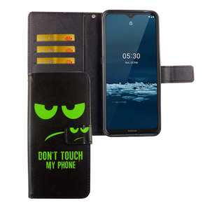 Nokia 5.3 Tasche Handy H�lle Schutz-Cover Flip-Case mit Kartenfach Dont touch my phone