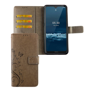 Nokia 5.3 Handy H�lle Schutz Tasche Cover Flip Case Kartenfach Grau