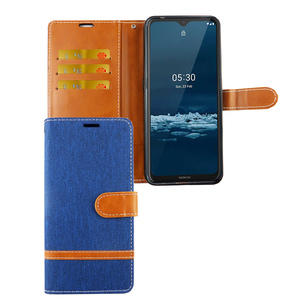 Nokia 5.3 Handy H�lle Schutz Tasche Case Cover Kartenfach Etui Wallet Blau