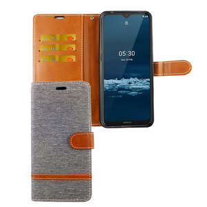 Nokia 5.3 Handy H�lle Schutz Tasche Case Cover Kartenfach Etui Wallet Grau