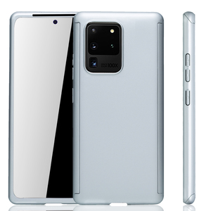 Handyh�lle Schutzh�lle f�r Samsung Galaxy S20 Ultra Full Case Cover Displayschutz 360 Silber