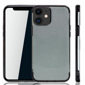 Handyhlle fr Apple iPhone 12 mini Schwarz - Clear - TPU Silikon Case Backcover Schutzhlle in Transparent   Schwarz