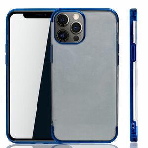 Handyh�lle f�r Apple iPhone 12 Pro Max Blau - Clear - TPU Silikon Case Backcover Schutzh�lle in Transparent   Blau