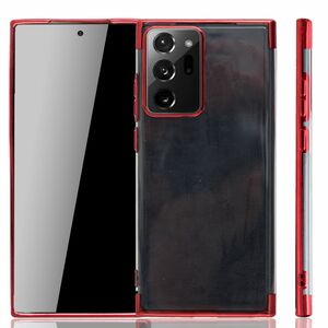 Handyh�lle f�r Samsung Galaxy Note 20 Ultra Rot - Clear - TPU Silikon Case Backcover Schutzh�lle in Transparent   Rot