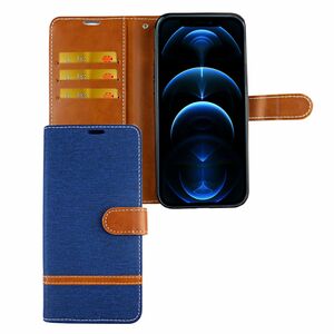 Apple iPhone 12 / 12 Pro Handy H�lle Schutz-Tasche Case Cover Kartenfach Etui Wallet Blau
