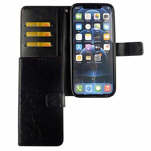 Apple iPhone 12 Pro Max Handy H�lle Schutz-Tasche Cover Flip-Case Kartenfach Schwarz