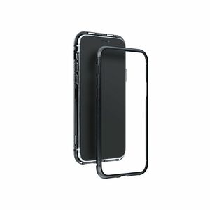 Apple iPhone 12 Pro Max Metall Bumper Magnet Case Schutz Hlle Glas Cover Handy Schwarz