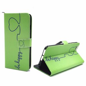  Handyh�lle Tasche + 1 Panzer Schutz Glas f�r Case Handy Apple iPhone 6 / 6s Plus Be Happy Gr�n