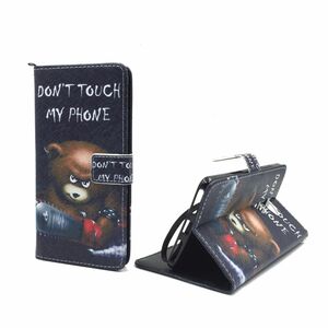  Handyh�lle Tasche + 1 Panzer Schutz Glas f�r Case Handy Huawei Mate S Schriftzug B�r mit Kettens�ge