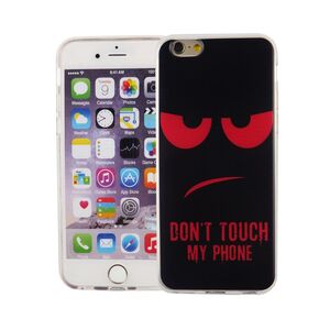  Handy H�lle f�r Apple iPhone 6 / 6s Cover Case Schutz Tasche Motiv Slim TPU + Panzer Schutz Glas 9H Dont Touch my Handy Rot