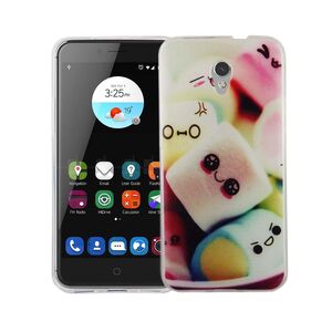 Handy H�lle f�r ZTE Blade V7 Cover Case Schutz Tasche Motiv Slim TPU + Panzer Schutz Glas 9H Schriftzug Marshmallows