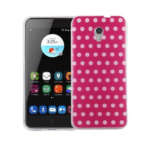  Handy H�lle f�r ZTE Blade V7 Cover Case Schutz Tasche Motiv Slim TPU + Panzer Schutz Glas 9H Polka Dot Pink