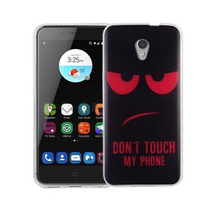  Handy H�lle f�r ZTE Blade V7 Cover Case Schutz Tasche Motiv Slim TPU + Panzer Schutz Glas 9H Dont Touch my Handy Rot