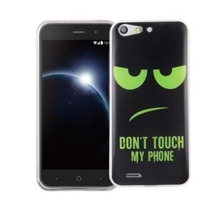  Handy H�lle f�r ZTE Blade V6 Cover Case Schutz Tasche Motiv Slim TPU + Panzer Schutz Glas 9H Dont Touch my Handy Gr�n