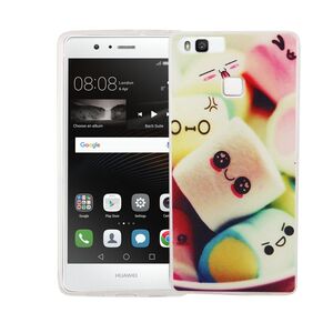  Handy H�lle f�r Huawei P9 Cover Case Schutz Tasche Motiv Slim TPU + Panzer Schutz Glas 9H Schriftzug Marshmallows