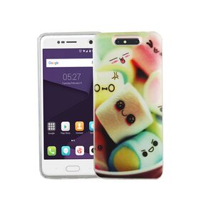  Handy H�lle f�r ZTE Blade V8 Cover Case Schutz Tasche Motiv Slim TPU + Panzer Schutz Glas 9H Schriftzug Marshmallows