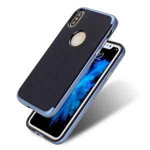 Hybrid Silikon Handy H�lle f�r Apple iPhone XS Case Cover Tasche Blau