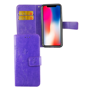 Schutz H�lle Blumen f�r Handy Apple iPhone XS Violett