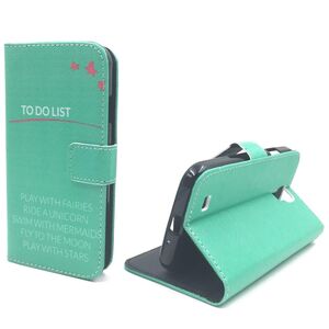  Handyh�lle Tasche f�r Case Handy Samsung Galaxy S4 TO DO LIST T�rkis