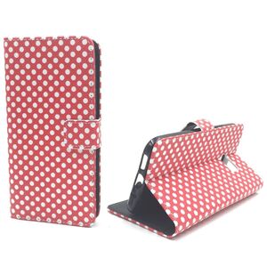  Handyh�lle Tasche f�r Case Handy HTC 10 Polka Dot Rot