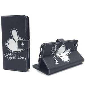  Handyh�lle Tasche f�r Case Handy Huawei Y6 Have A Nice Day Schwarz