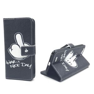  Handyh�lle Tasche f�r Case Handy ZTE Blade V6 Have A Nice Day Schwarz
