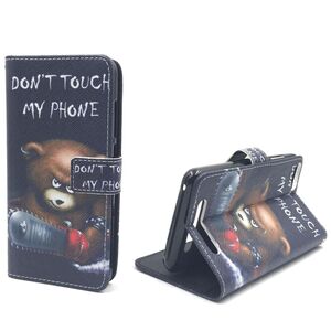  Handyh�lle Tasche f�r Case Handy Wiko Jerry Schriftzug B�r mit Kettens�ge
