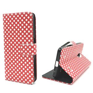  Handyh�lle Tasche f�r Case Handy ZTE Blade V7 Lite Polka Dot Rot
