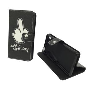  Handyh�lle Tasche f�r Case Handy Sony Xperia XA Mittelfinger