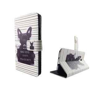  Handyh�lle Tasche f�r Case Handy ZTE Blade V7 B�ser Hund Wei�