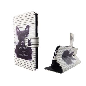  Handyh�lle Tasche f�r Case Handy Vodafone Smart Prime 7 B�ser Hund Wei�