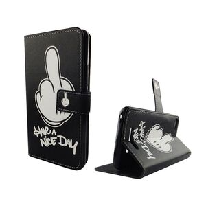  Handyh�lle Tasche f�r Case Handy Wiko Jerry Have A Nice Day Schwarz