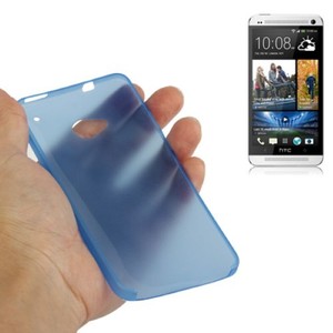 Schutzhlle Case Ultra Dnn 0,3mm fr Handy HTC One M7 Blau Transparent