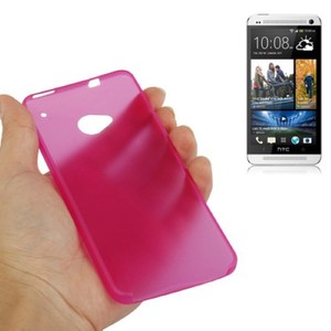 Schutzhlle Case Ultra Dnn 0,3mm fr Handy HTC One M7 Pink Transparent