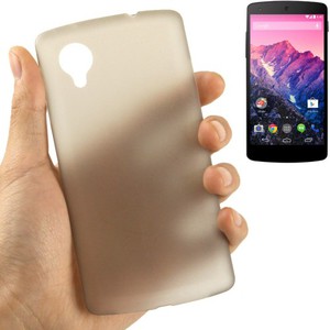 Schutzhlle Case Ultra Dnn 0,3mm fr Handy Google Nexus 5 Grau Transparent