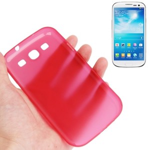 Schutzh�lle Case Ultra D�nn 0,3mm f�r Handy Samsung Galaxy S3 i9300 / i9305 / S3 NEO i9301 Rot Transparent