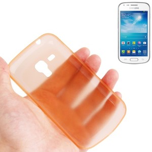 Schutzhlle Case Ultra Dnn 0,3mm fr Handy Samsung Galaxy Trend Duos / S7562 Orange Transparent