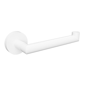 WHITE Papierrollenhalter Messing Weiß rechts ohne Deckel 175x55x70 mm für Bad & WC >> zum Bohren oder Kleben