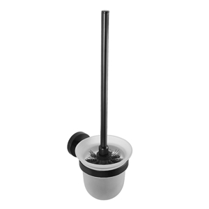 BARK WC-Brstengarnitur Messing Schwarz mit Glasbehlter 95x370x140 mm fr Bad & WC >> zum Bohren oder Kleben