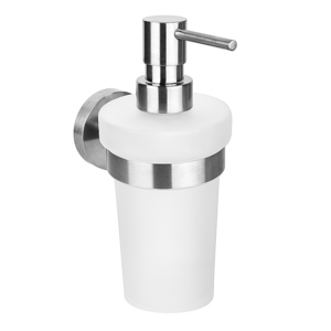 BEO Glasseifenspender Edelstahl Matt 80x190x133 mm, 230 ml f�r Bad & K�che >> zum Bohren oder Kleben