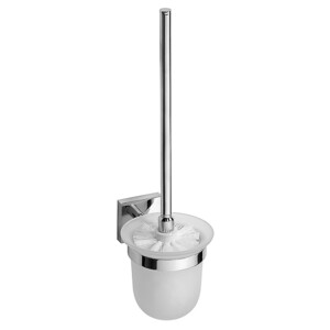 META WC-Brstengarnitur mit Glasbehlter weie Brste Messing Chrom poliert 655x55x215 mm fr Bad & WC >> zum Bohren oder Kleben