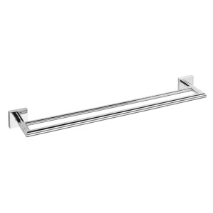 META Doppelhandtuchhalter Messing Chrom poliert 655x55x120 mm f�r Bad & K�che >> zum Bohren oder Kleben