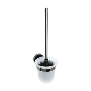 BEMATIT WC-Brstengarnitur mit Glasbehlter Messing Milchglas Metallic Grau poliert 95x360x140 mm fr Bad & WC >> zum Bohren oder Kleben