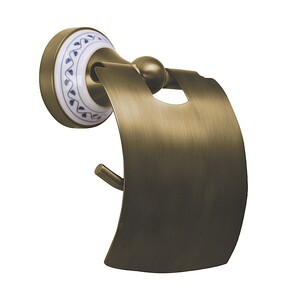 BERA Papierrollenhalter mit Deckel Messing Keramik Bronze 136x156x95 mm fr Bad & WC >> zum Bohren