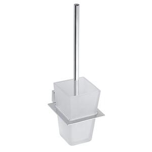 BASA WC-Brstengarnitur mit Glasbehlter Messing Milchglas Chrom 112x360x150 mm fr Bad & WC >> zum Bohren