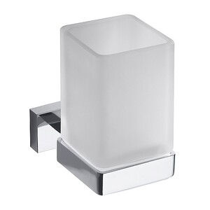 BASA Glashalter mit Glas Messing Milchglas Chrom 60x100x95 mm f�r Bad & WC >> zum Bohren