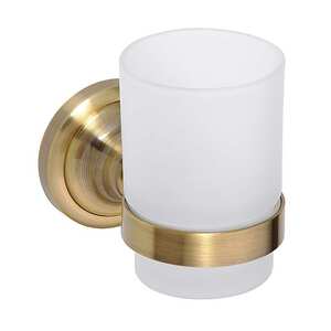 BETRO BRONZE Glashalter mit Glas Messing Glas Bronze 70x95x115 mm fr Bad & WC >> zum Bohren