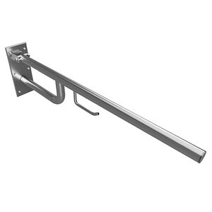 BELP St�tzklappgriff mit Toilettenpapierhalter Edelstahl geb�rstet 100x250x850 mm, 120 kg Traglast f�r Bad & WC >> zum Bohren