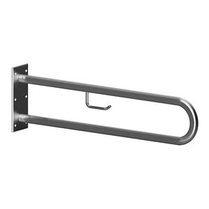 BELP St�tzgriff in U-Form Edelstahl geb�rstet mit Toilettenpapierhalter 100x250x616 mm, 120 kg Traglast f�r Bad & WC >> zum Bohren